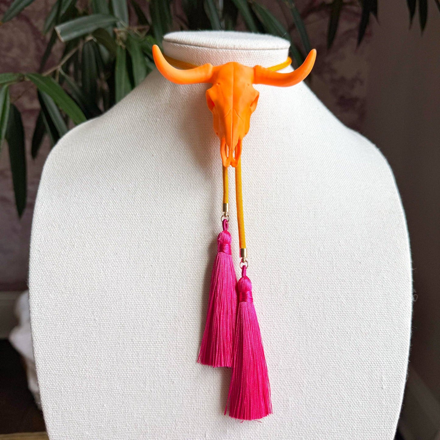 Bolo Longhorn Orange Citrus with Golden Yellow & Fuchsia