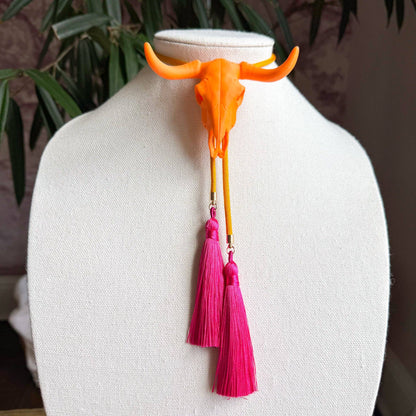 Bolo Longhorn Orange Citrus with Golden Yellow & Fuchsia