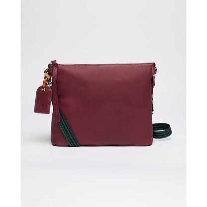 Plum Downtown Crossbody bag by Consuela , Plum Leather Crossbody Bag 