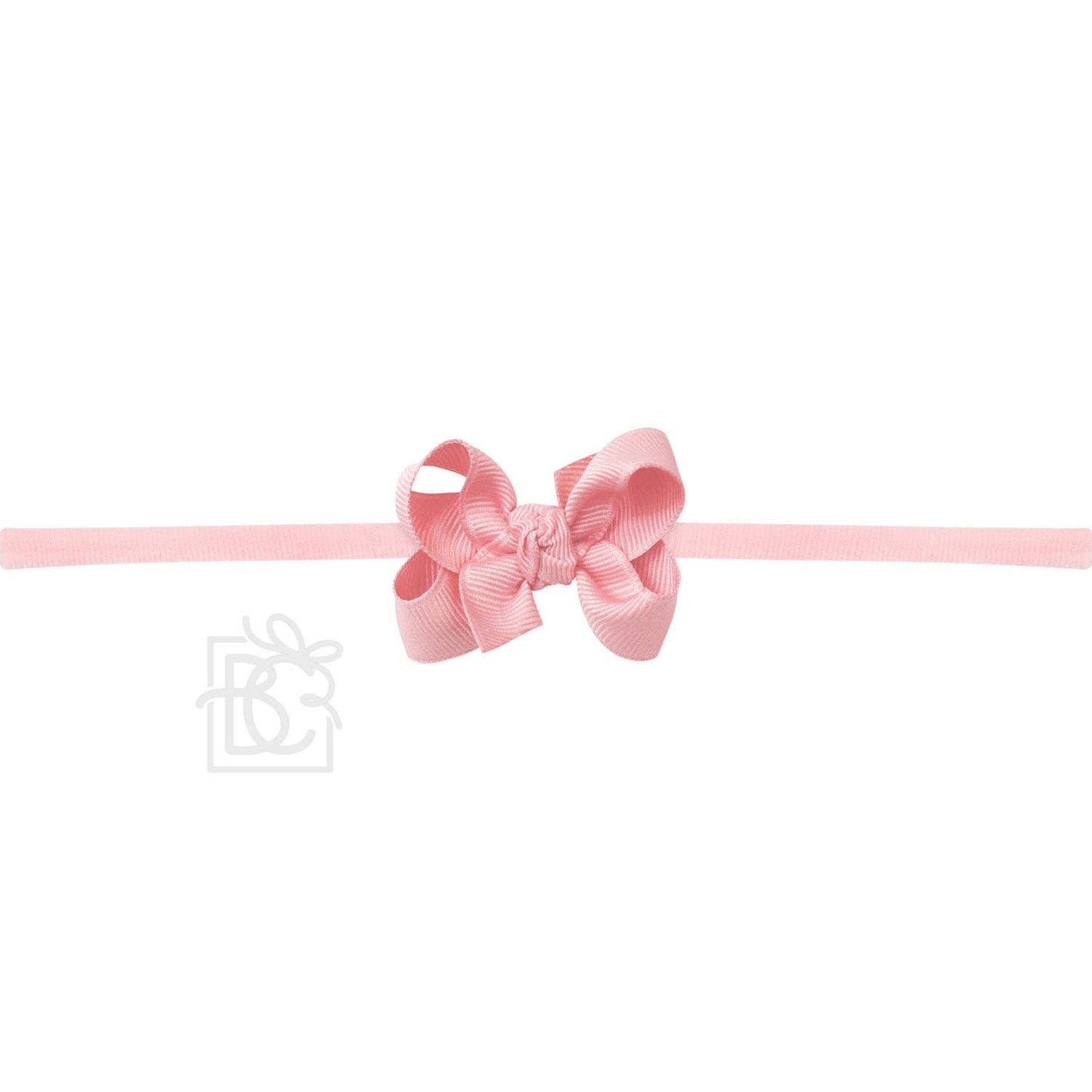 Hair Bow 1/4" NYLON PANTYHOSE HEADBAND W/ SIGNATURE GROSGRAIN