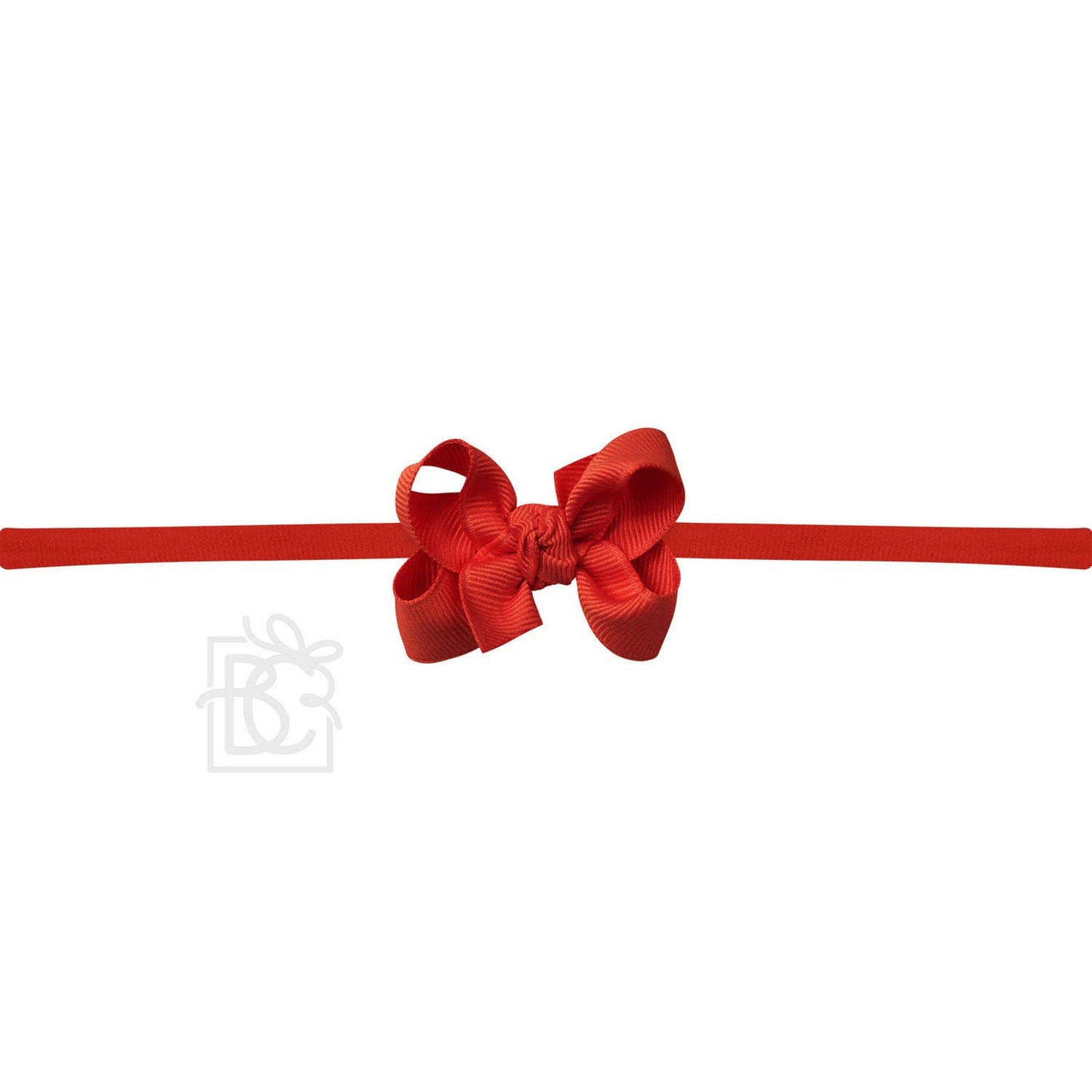 Hair Bow 1/4" NYLON PANTYHOSE HEADBAND W/ SIGNATURE GROSGRAIN