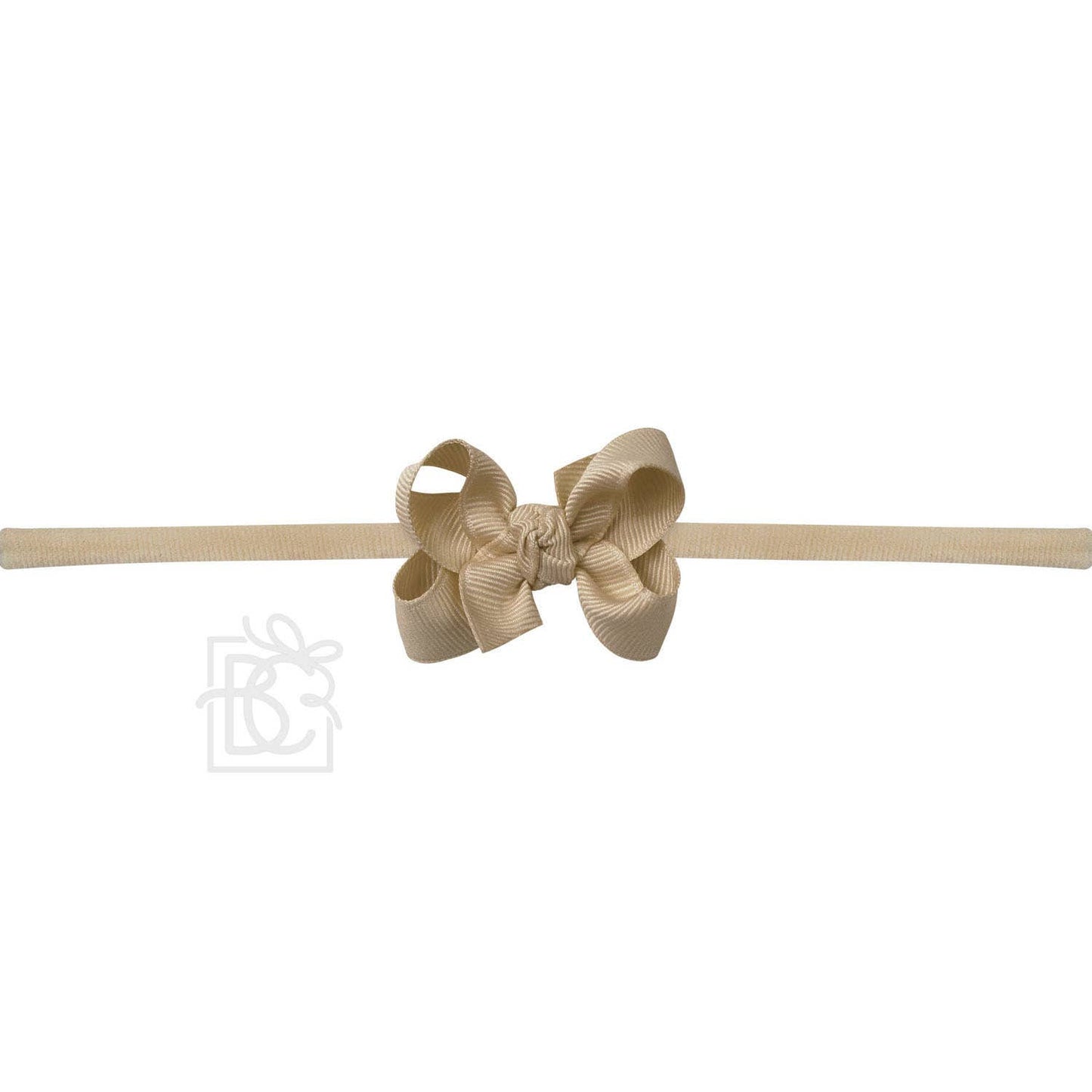 Hair Bow 1/4" NYLON PANTYHOSE HEADBAND W/ SIGNATURE GROSGRAIN