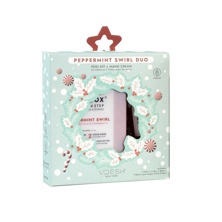 Peppermint Swirl Duo Pedi w/ Nail Stickers