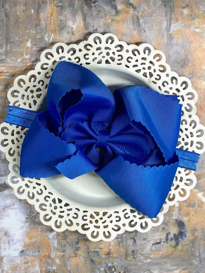 Headband Oversize Scalloped Bow - 5.5"