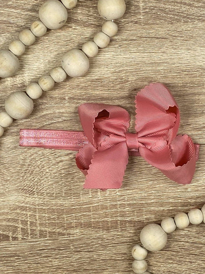 Bow Classic Scalloped - Headband - 4.5"